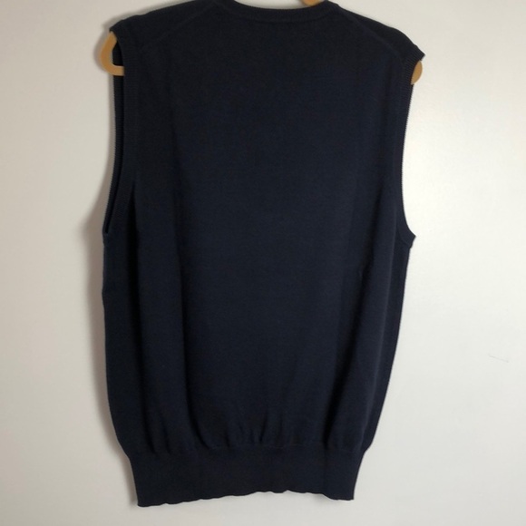 Peter Millar Sweater Vest Silk/Cotton Blend Navy L - Picture 5 of 6